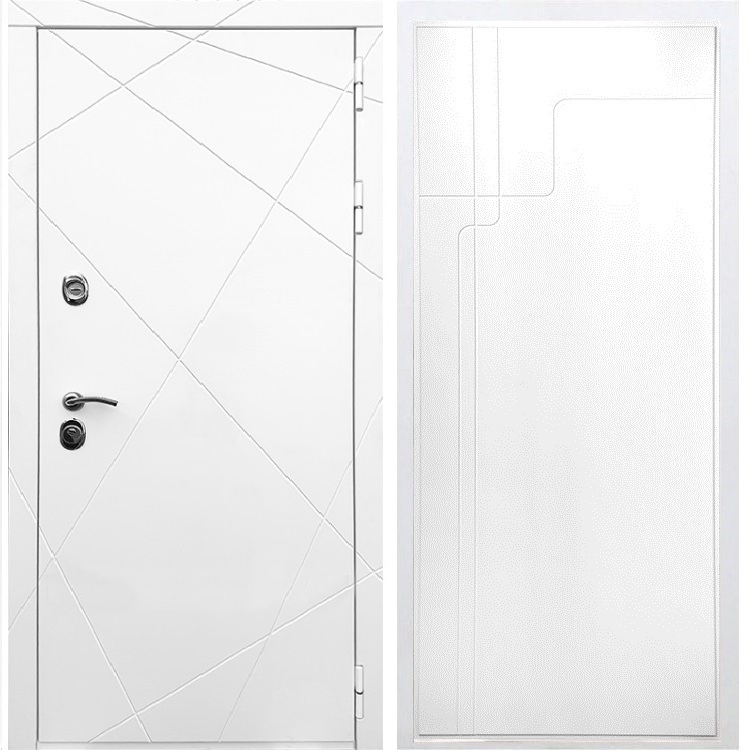 Белая Входная металлическая дверь Олимпия ФЛ-246 Белый силк сноу - фото 49014