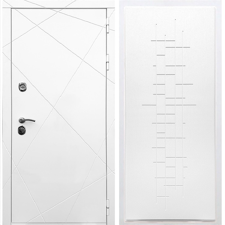 Белая Входная металлическая дверь Олимпия ФЛ-289 Белый ясень - фото 49062