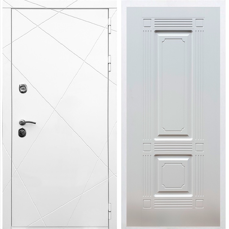 Белая Входная металлическая дверь Олимпия ФЛ-2 Белый ясень - фото 49077