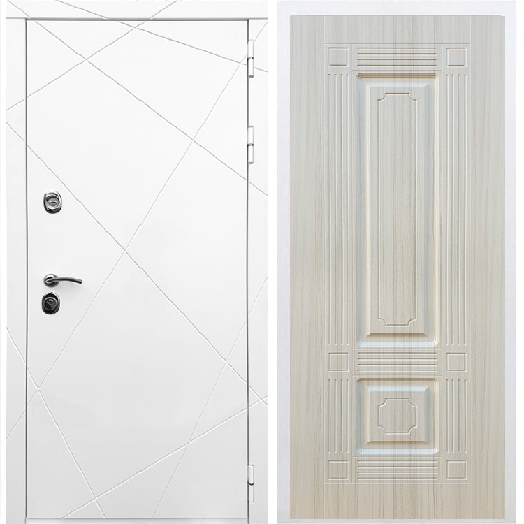 Белая Входная металлическая дверь Олимпия ФЛ-2 Сандал белый - фото 49078