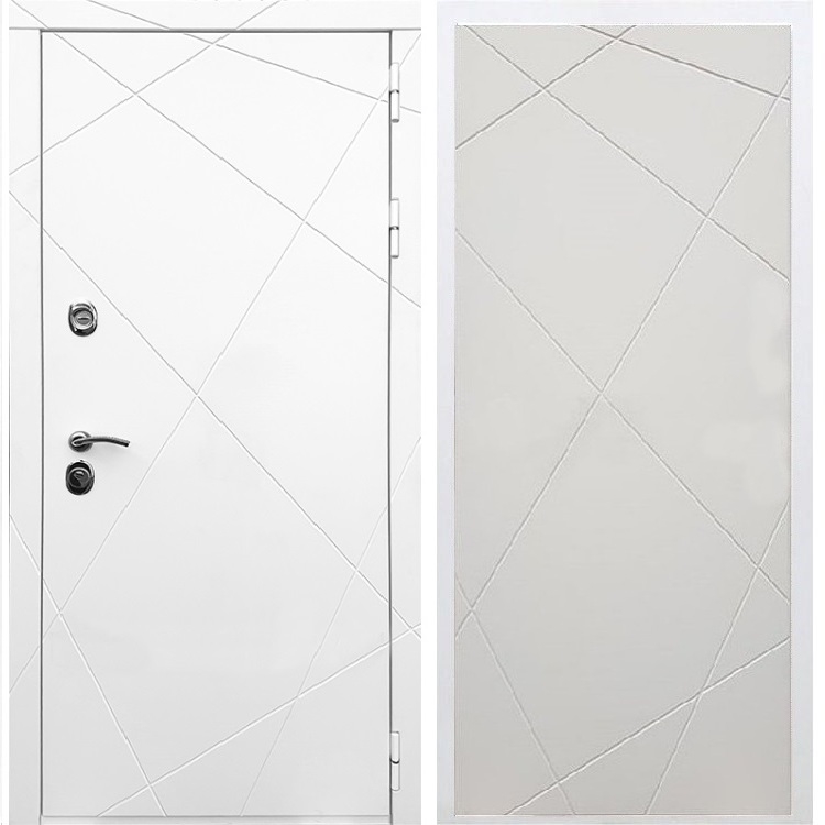 Белая Входная металлическая дверь Олимпия ФЛ-291 Софт шампань - фото 49111