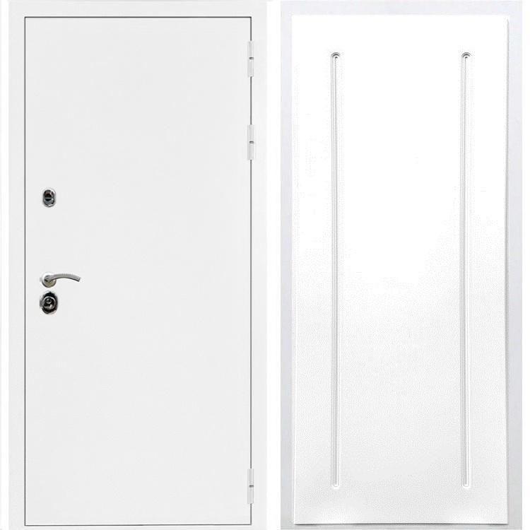 Входная металлическая дверь Триумф Белая шагрень ФЛ-68 Белый силк сноу - фото 49540
