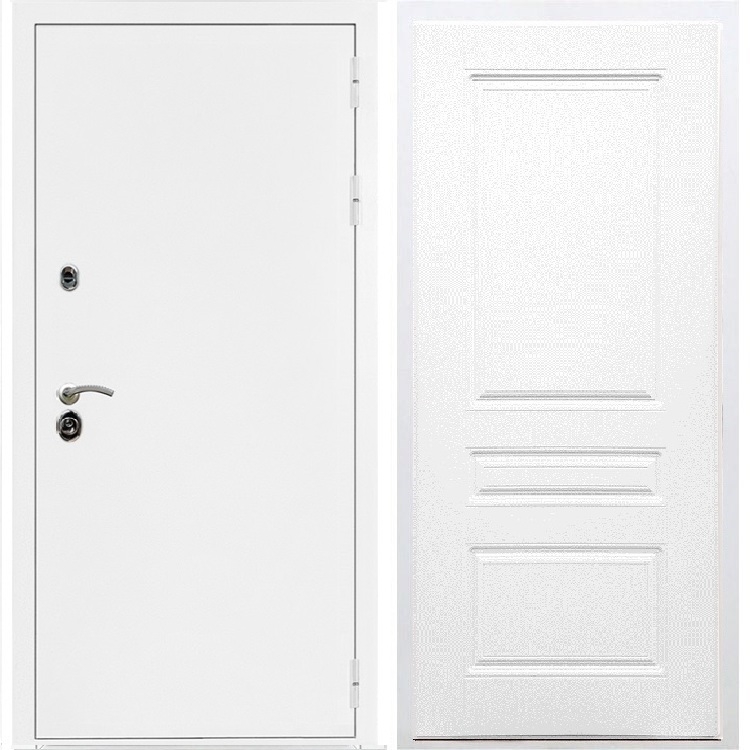 Входная металлическая дверь Триумф Белая шагрень ФЛ-243 Белый ясень - фото 49645