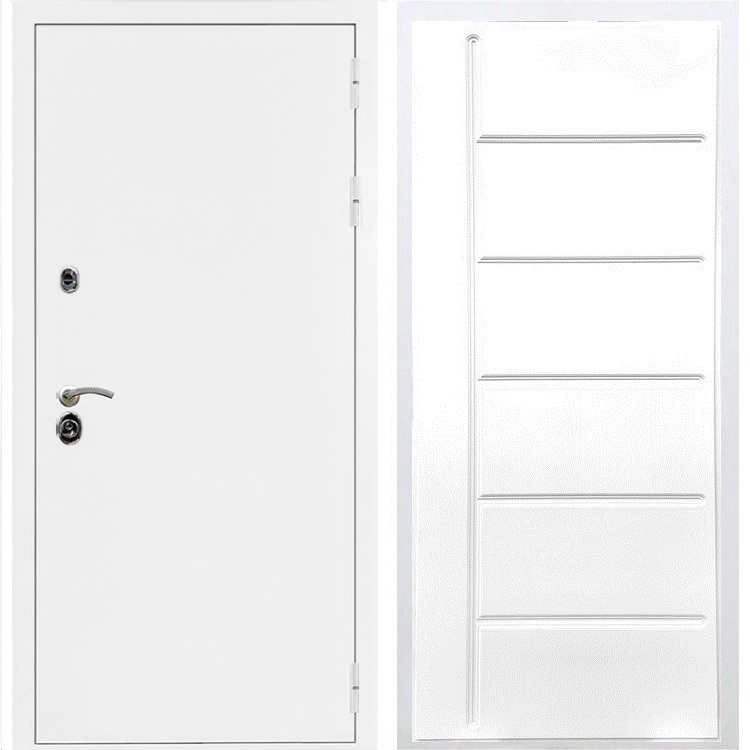 Входная дверь Триумф Белая шагрень ФЛ-102 Белый силк сноу - фото 49704