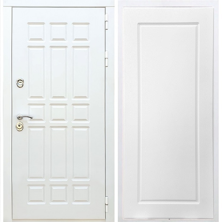 Входная белая дверь DALLAS ФЛ-119 Белый ясень - фото 52824