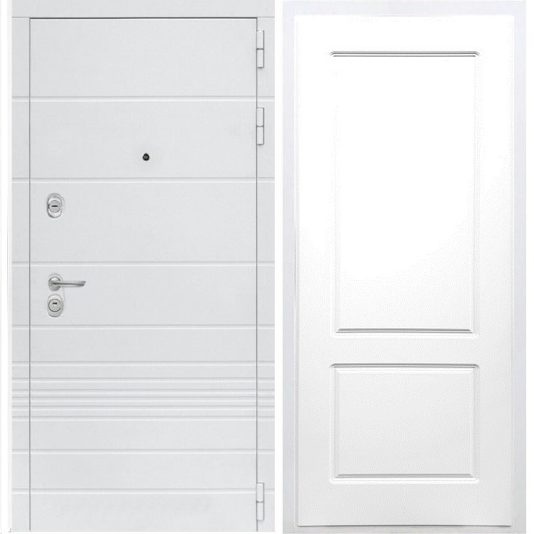 Входная белая дверь Италия ФЛ-117 Белый силк сноу - фото 56292