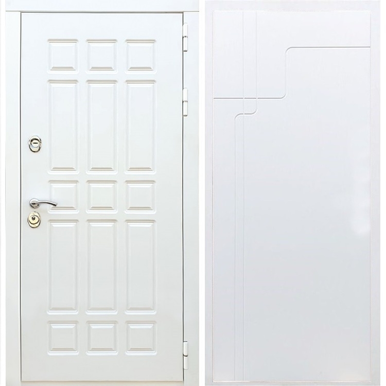 Входная белая дверь DALLAS ФЛ-246 Белый ясень - фото 56391