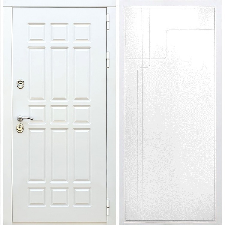 Входная белая дверь DALLAS ФЛ-246 Белый силк сноу - фото 56392