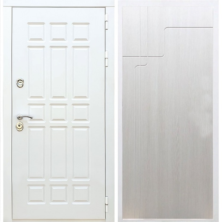 Входная белая дверь DALLAS ФЛ-246 Лиственница беж - фото 56393
