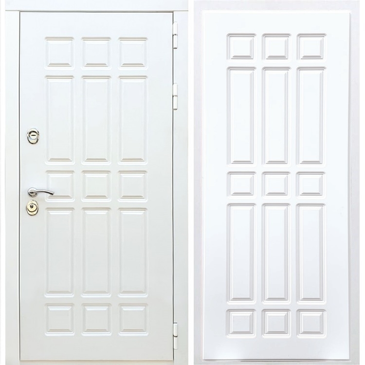 Входная белая дверь DALLAS ФЛ-33 Белый силк сноу - фото 56395