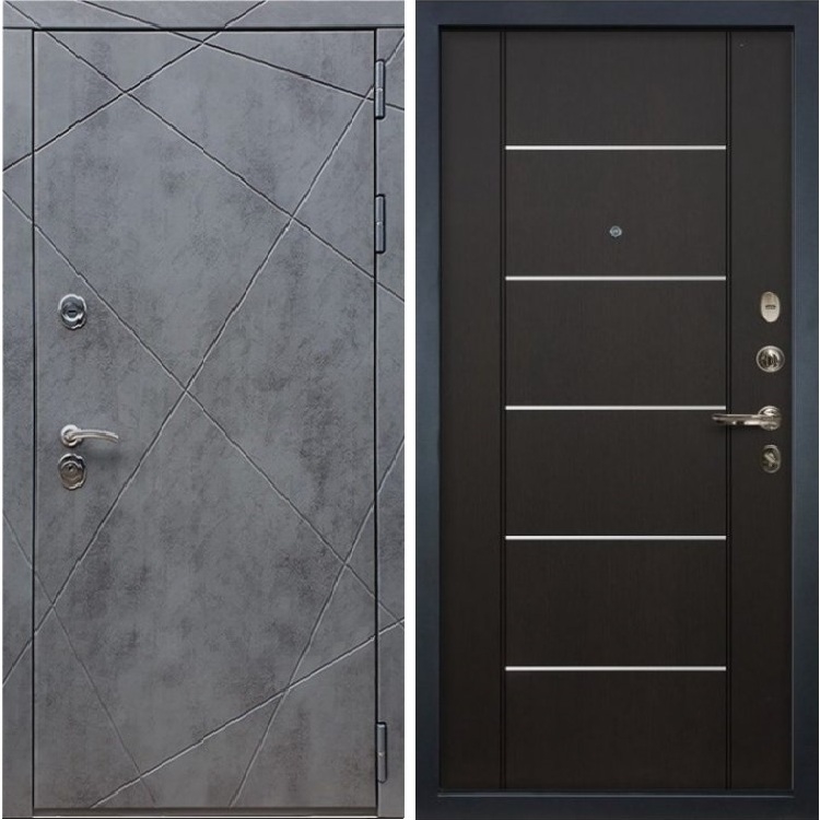Входная металлическая дверь Неман ФЛ-24 Венге с молдингом - фото 62728