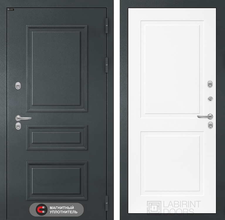 Входная металлическая дверь Лабиринт Атлантик 11 - Белый софт - фото 66551