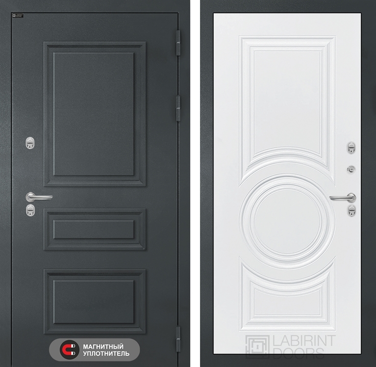 Входная металлическая дверь Лабиринт Атлантик 23 - Белый софт - фото 66558