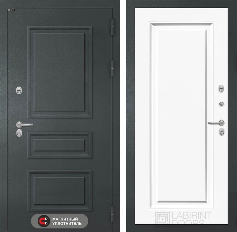 Входная металлическая дверь Лабиринт Атлантик 27 - Эмаль RAL 9003 - фото 66582