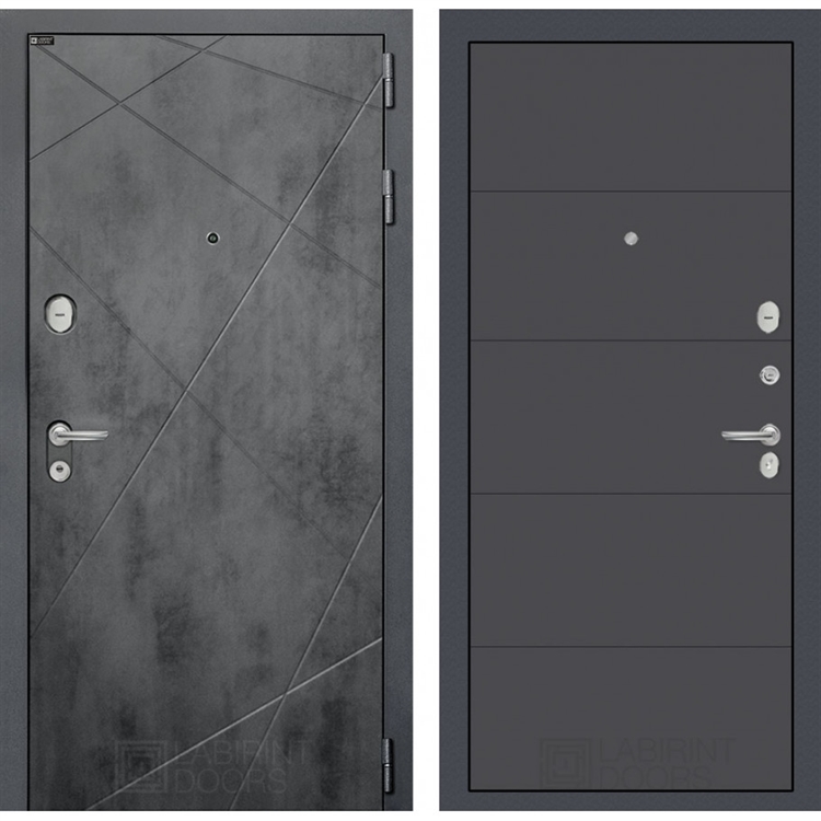 Входная металлическая дверь Лабиринт LOFT 13 - Графит софт - фото 69108
