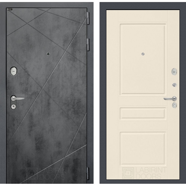 Входная металлическая дверь Лабиринт LOFT 03 - Крем софт - фото 69112