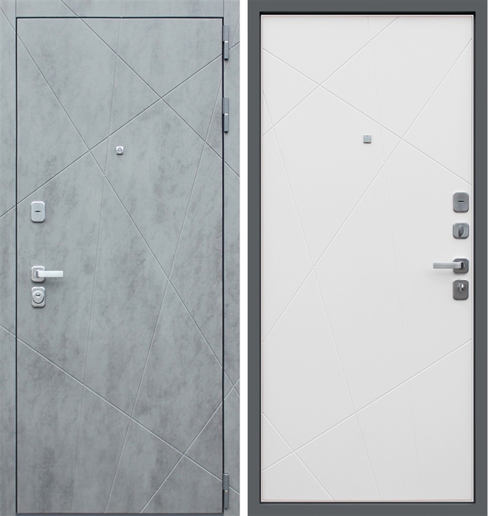 Входная металлическая дверь АСД Дуэт Б Бетон темный | Белый матовый - фото 72145