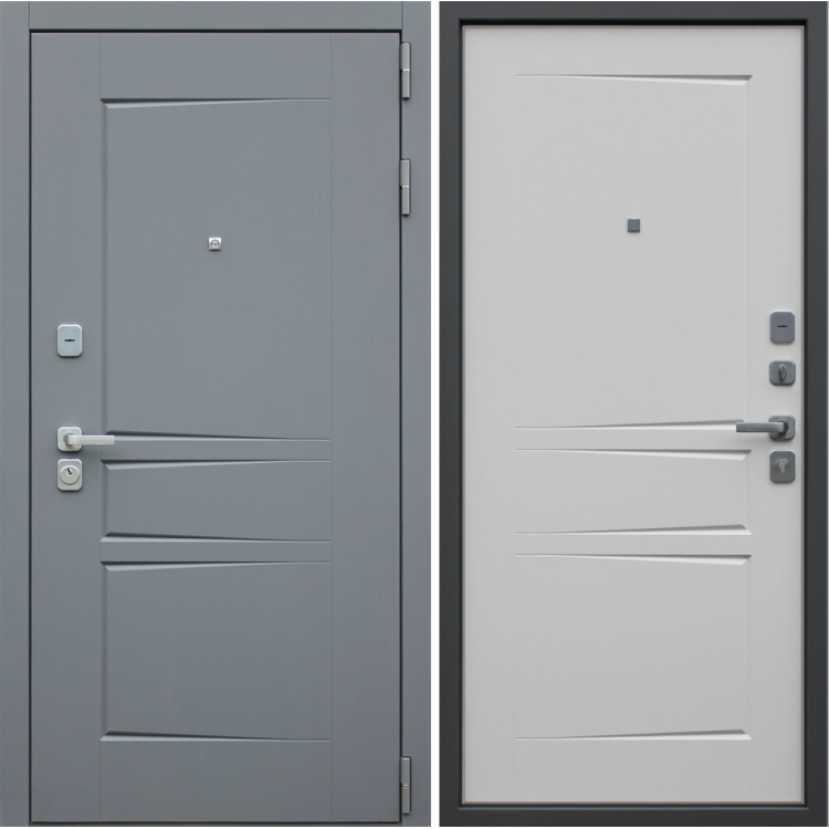 Входная металлическая дверь АСД Челси Силк Титан / Белый матовый - фото 72602