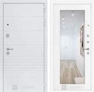 Входная белая дверь Лабиринт Трендо с Зеркалом 18 - Белое дерево - фото 76315