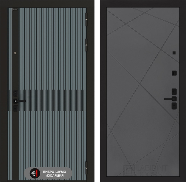 Входная металлическая дверь Лабиринт ISSIDA 24 - Графит софт. 48785 - фото 84012