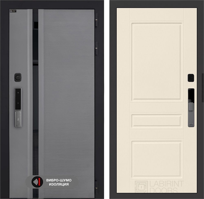 Входная дверь Пиано Смарт 2.0 панель 03 - Крем софт 55428