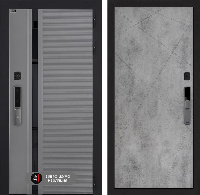 Входная дверь Пиано Смарт 2.0 панель 24 - Бетон светлый 55443