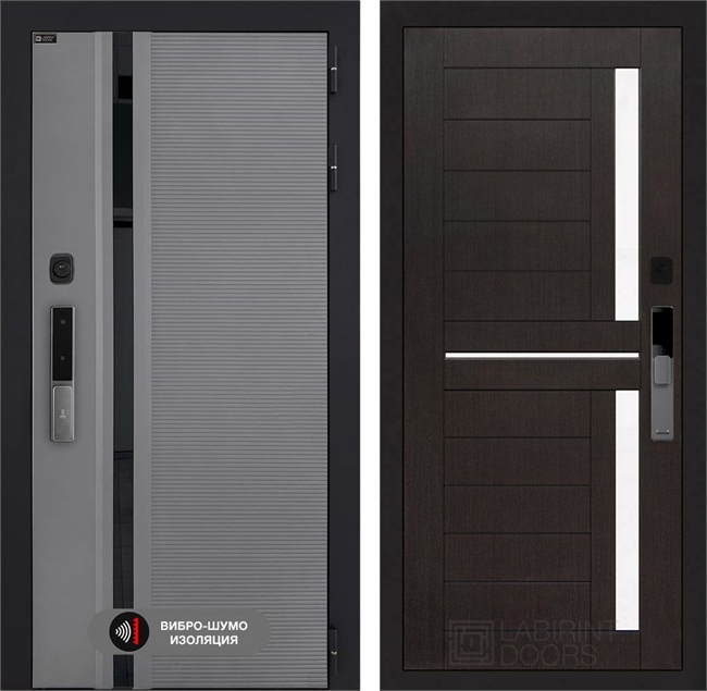 Входная дверь Пиано Смарт 2.0 панель 02 - Венге, стекло белое 55460