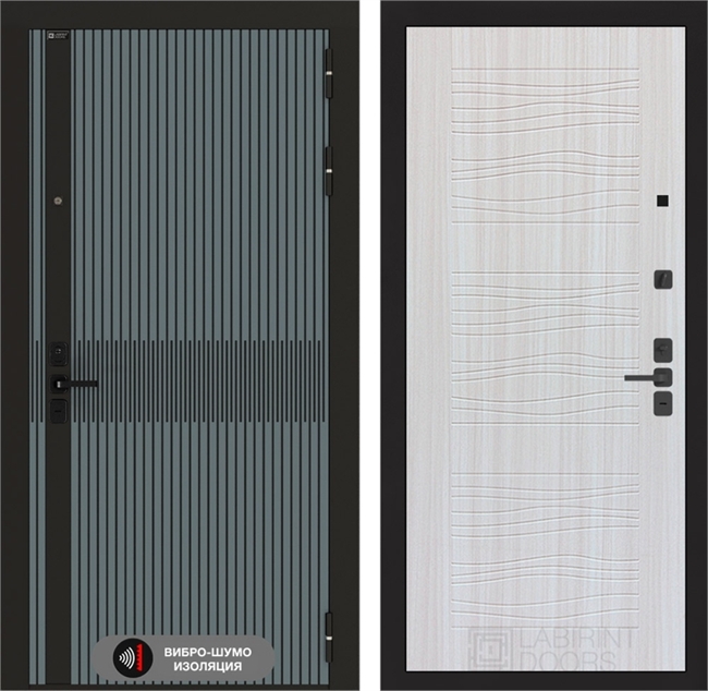 Входная металлическая дверь Лабиринт ISSIDA 06 - Сандал белый 48813