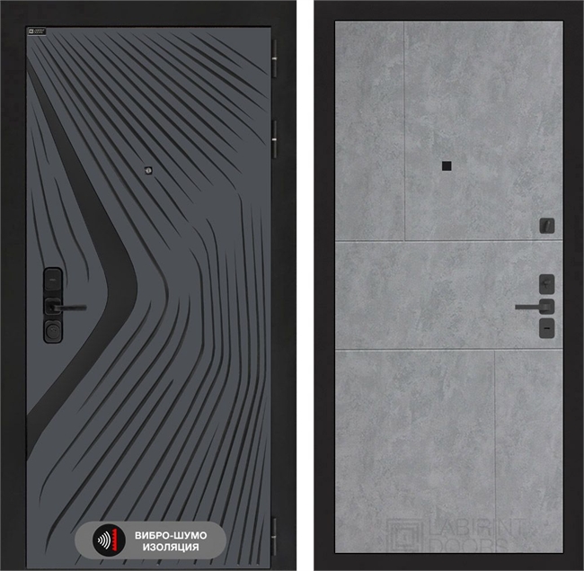 Входная дверь Лабиринт LEOLAB 21 - Бетон светлый 55514
