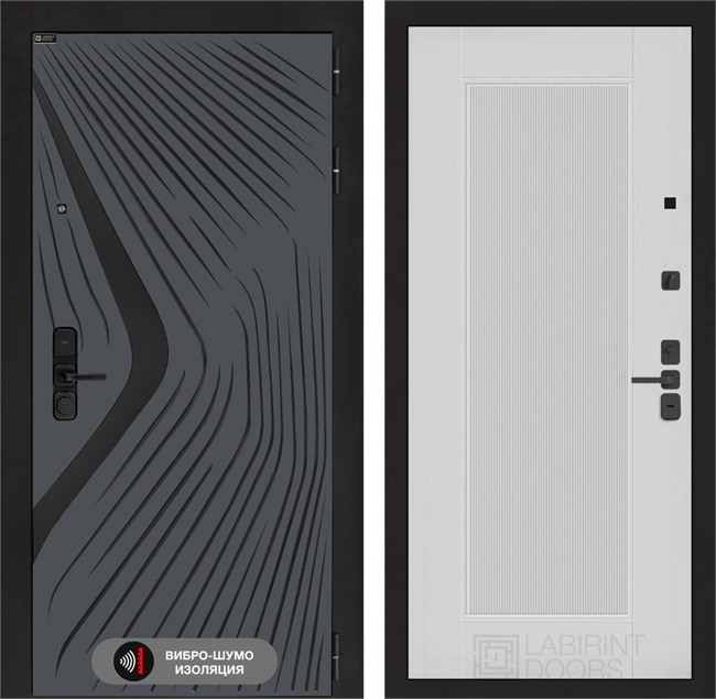 Входная дверь Лабиринт LEOLAB 30 - Белый рельеф софт 55544