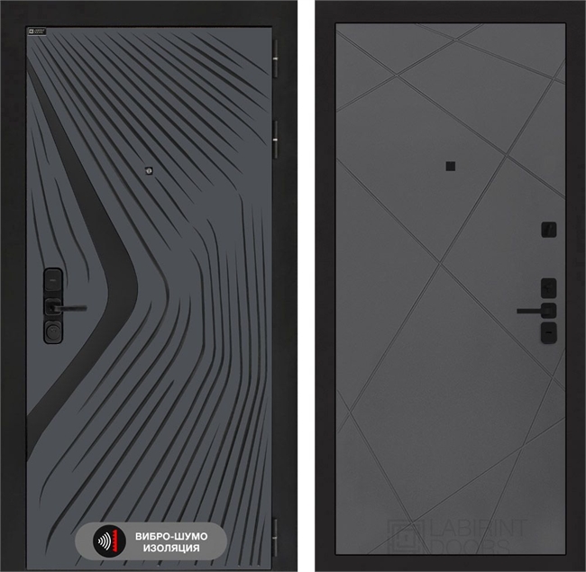 Входная дверь Лабиринт LEOLAB 24 - Графит софт 55509