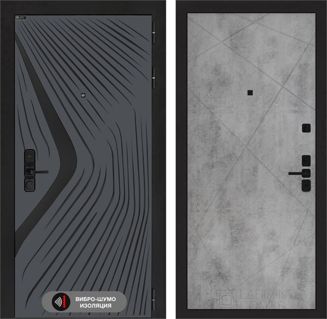 Входная дверь Лабиринт LEOLAB 24 - Бетон светлый 55510