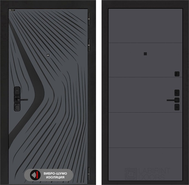 Входная дверь Лабиринт LEOLAB 13 - Графит софт 55519