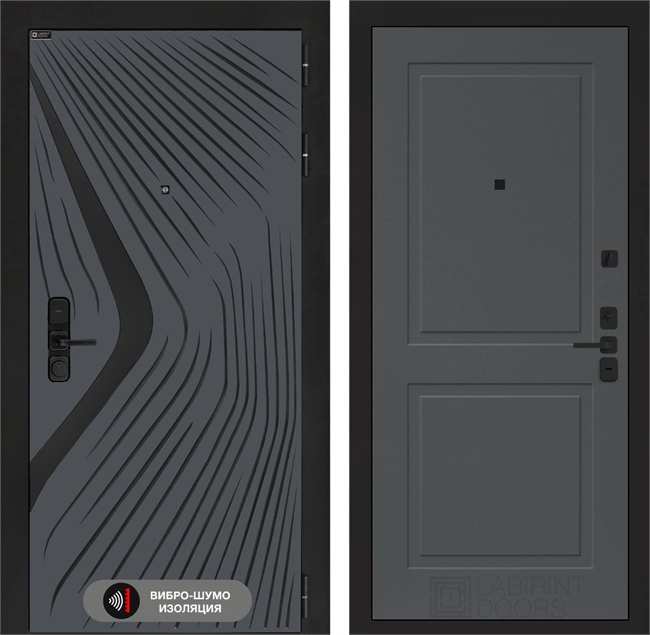 Входная дверь Лабиринт LEOLAB 11 - Графит софт 55518