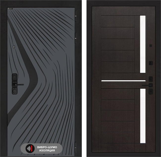 Входная дверь Лабиринт Леолаб 02 - Венге, стекло белое 55521