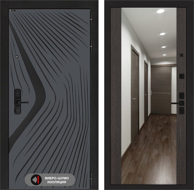 Входная дверь Лабиринт LEOLAB с Зеркалом Максимум - Венге 55496