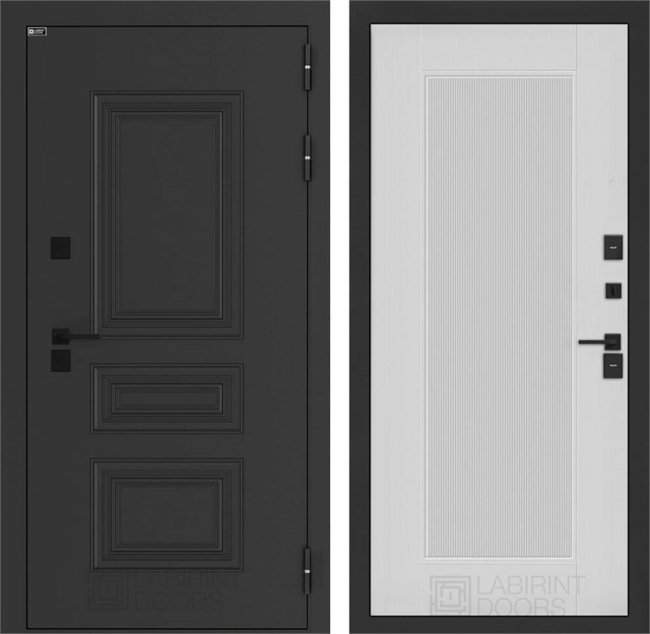 Входные двери Аляска лайт с терморазрывом 30 - Белый рельеф софт 55629