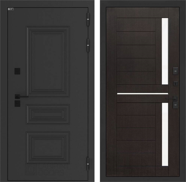 Входные двери Аляска лайт с терморазрывом 02 - Венге, стекло белое 55617