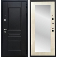 Входные двери Премиум - Н с Зеркалом пастораль Лиственница беж