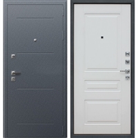 Входная металлическая дверь АСД Техно XN 91 U Букле Графит | Белый матовый