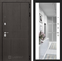 Входная металлическая дверь Лабиринт URBAN с Зеркалом Максимум - Белый софт