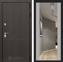 Входная металлическая дверь Лабиринт URBAN с Зеркалом Максимум - Грей софт