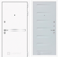 Входная металлическая дверь Лабиринт Лайн WHITE 14 - Дуб кантри белый горизонтальный