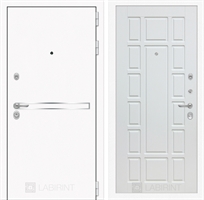 Входная металлическая дверь Лабиринт Лайн WHITE 12 - Белое дерево
