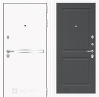 Входная металлическая дверь Лабиринт Лайн WHITE 11 - Графит софт