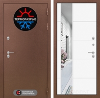 Входная металлическая дверь Лабиринт Термо Магнит с Зеркалом 19 - Белый софт