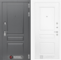 Входные металлические двери Лабиринт Платинум 03 - Белый софт