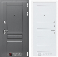 Входная металлическая дверь Лабиринт Платинум 14 - Дуб кантри белый горизонтальный