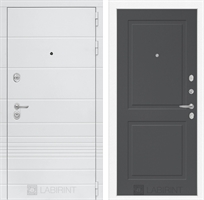 Входная белая дверь Лабиринт Трендо 11 - Графит софт
