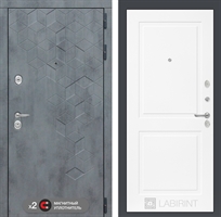 Входная металлическая дверь Лабиринт Бетон 11 - Белый софт